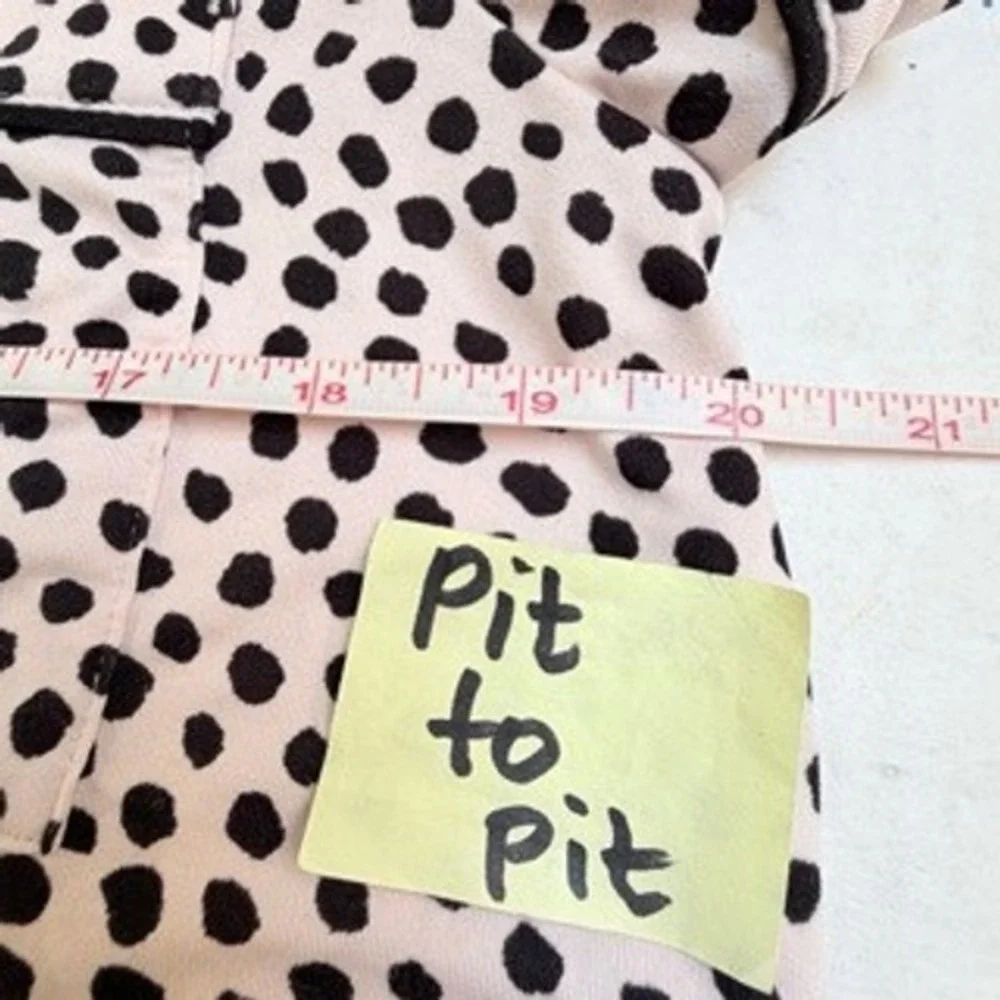 Kate Spade New York Pink Polka Dot Pajama Top Womens Medium Short Sleeve Cozy